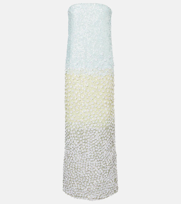  La Fuori La Fuori Embellished Silk Bustier Dress 