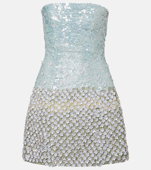  La Fuori La Fuori Floral Sequined Minidress 