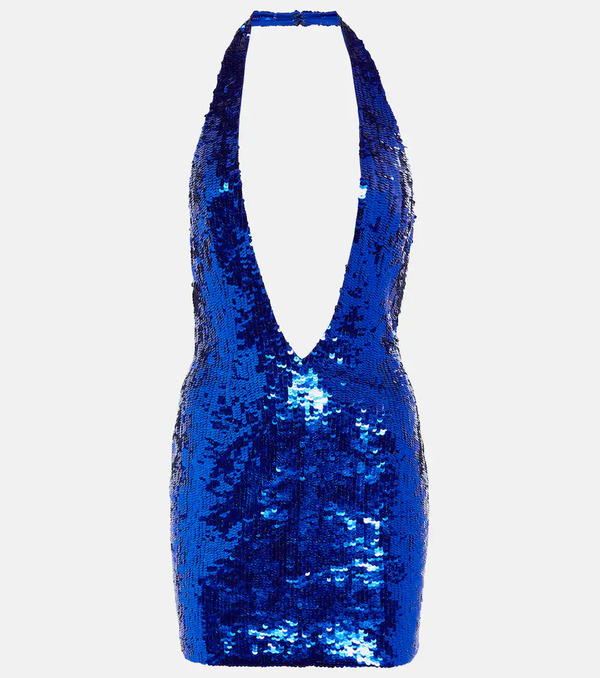  Laquan Smith Laquan Smith Embellished Deep V-neck Minidress 