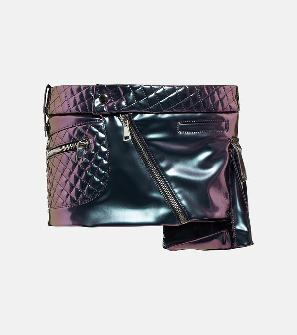  Laquan Smith Laquan Smith Metallic Pvc Miniskirt 