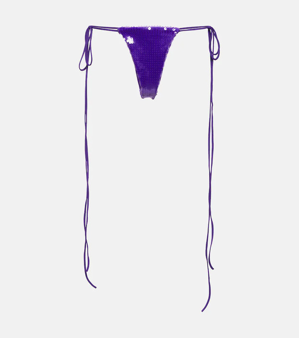  Laquan Smith Laquan Smith Sequined Side-tie Panties 