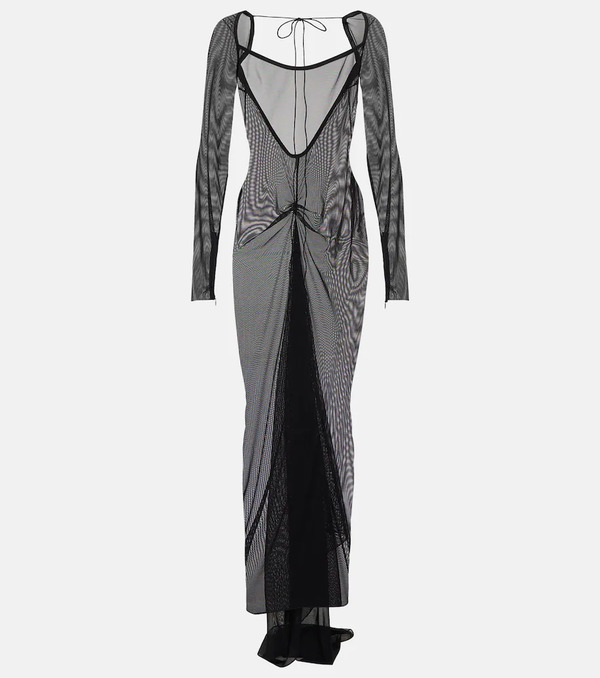  Laquan Smith Laquan Smith Sheer Mesh Gown 