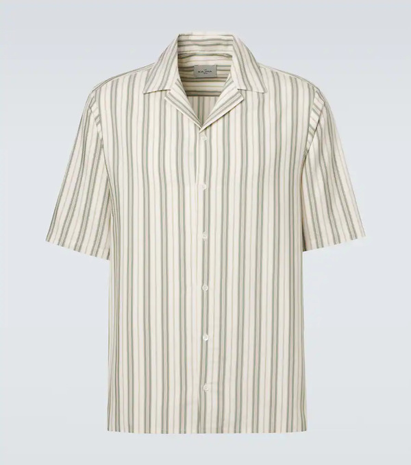  Le Kasha Le Kasha Striped Silk Bowling Shirt 