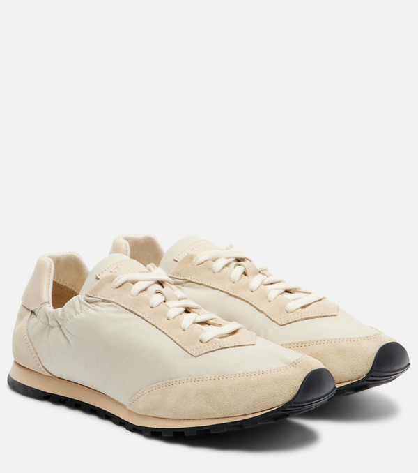  Le Monde Beryl Le Monde Beryl Slim Runner Suede-trimmed Sneakers 