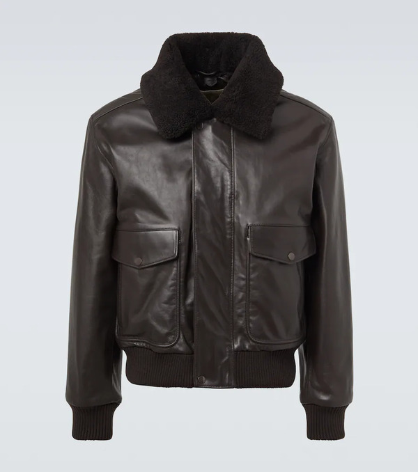  Lemaire Lemaire Shearling-trimmed Leather Blouson Jacket 