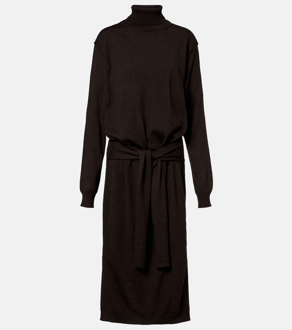  Lemaire Lemaire Turtleneck Wool-blend Midi Dress 