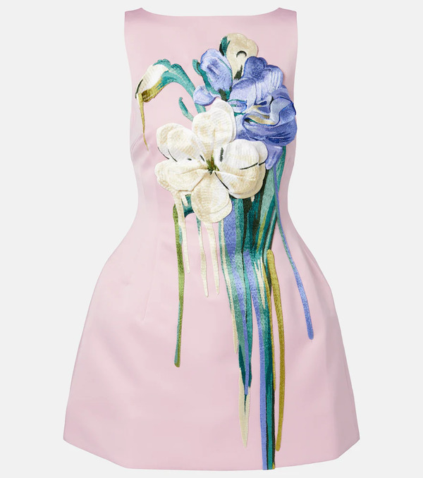  Leo Lin Leo Lin Ali Floral-applique Minidress 