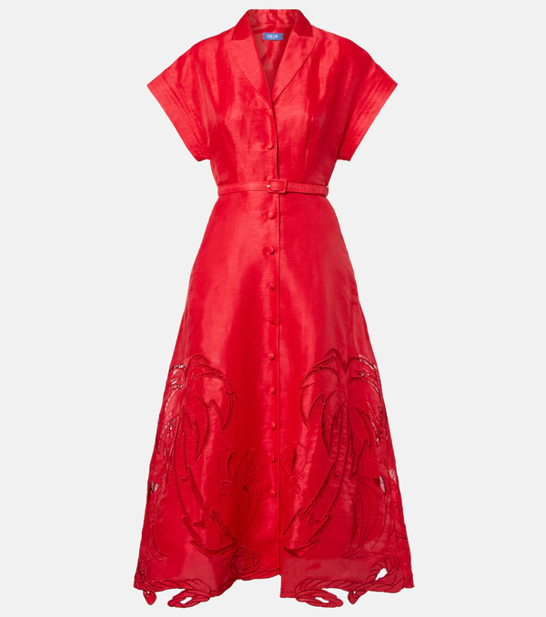  Leo Lin Leo Lin Aubrey Linen-blend Canvas Midi Dress 