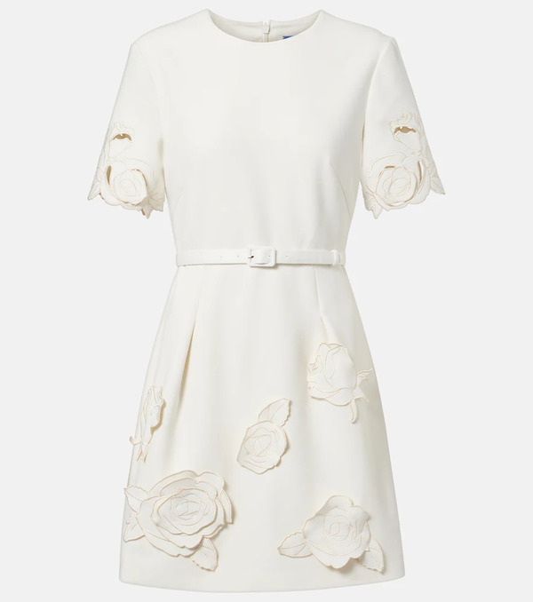  Leo Lin Leo Lin Aurelie Belted Floral-applique Minidress 