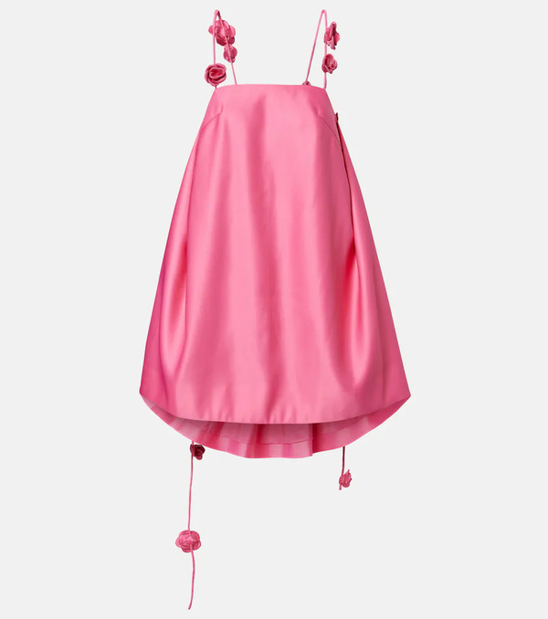  Leo Lin Leo Lin Fiona Floral-applique Satin Minidress 
