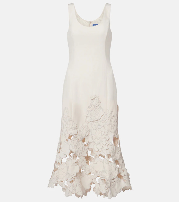  Leo Lin Leo Lin Floral-applique Midi Dress 