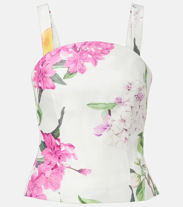  Leo Lin Leo Lin Isadora Printed Linem-blend Top 