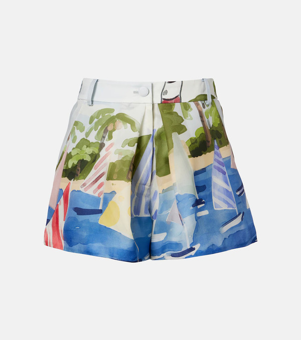  Leo Lin Leo Lin Josie Printed Silk Shorts 