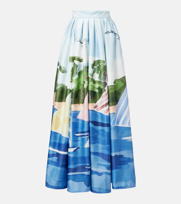  Leo Lin Leo Lin Printed Pleated Maxi Skirt 
