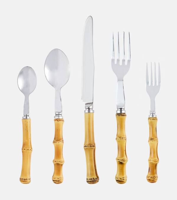  Les-ottomans Les-ottomans Bamboo 5-piece Flatware Set 