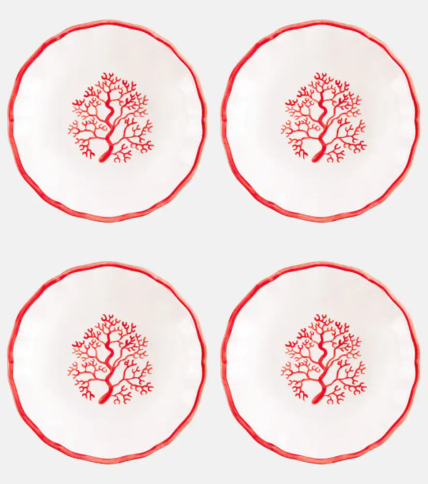  Les-ottomans Les-ottomans Coral Set Of 4 Ceramic Bowls 