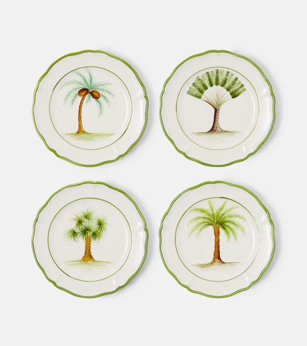  Les-ottomans Les-ottomans Set Of 4 Ceramic Dinner Plates 
