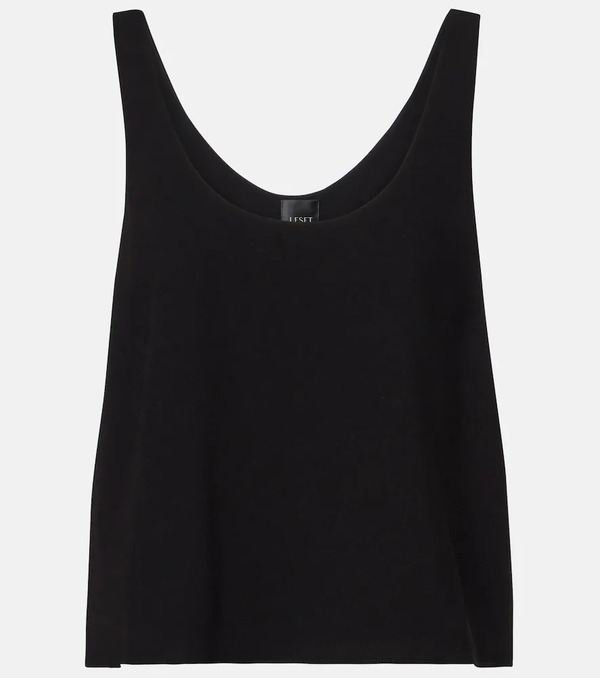  Leset Leset Ari Cropped Crepe Tank Top 