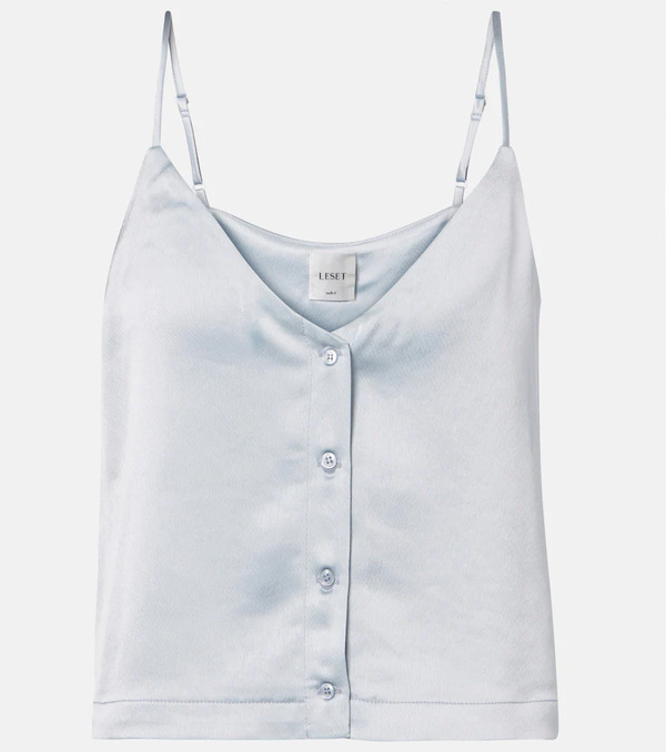  Leset Leset Barb Button Satin Camisole 