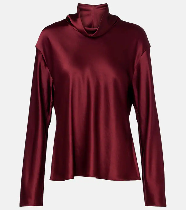  Leset Leset Barb Satin Turtleneck Top 