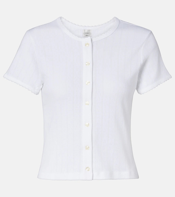  Leset Leset Pointelle Cotton Cardigan 