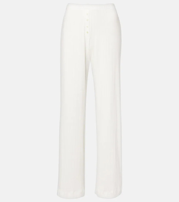  Leset Leset Pointelle Cotton Wide-leg Pants 