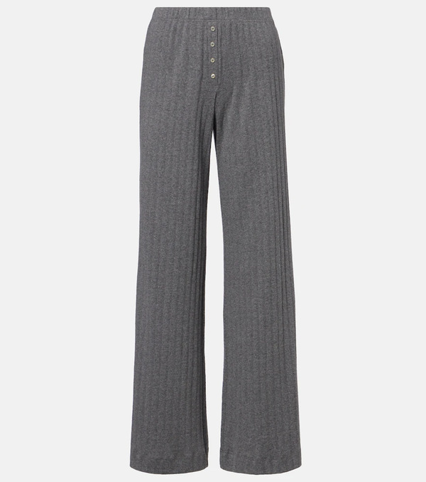  Leset Leset Pointelle Cotton Wide-leg Pants 