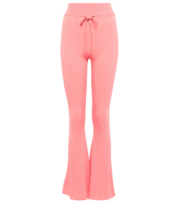  Live The Process Live The Process Super Flare Ribbed-knit High-rise Pants 