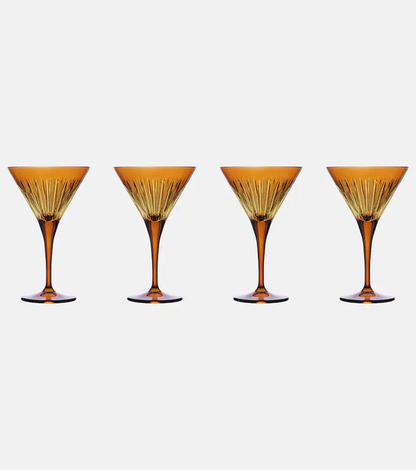  L'objet L'objet Prism Set Of 4 Martini Glasses 