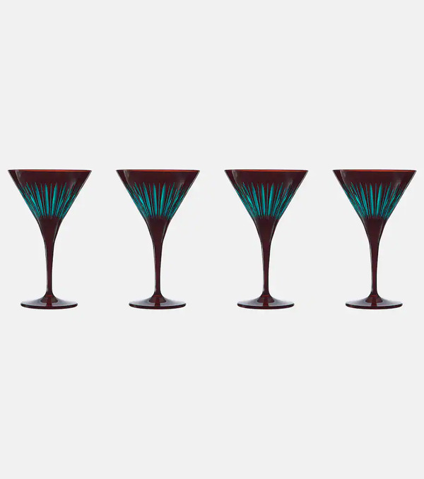  L'objet L'objet Prism Set Of 4 Martini Glasses 