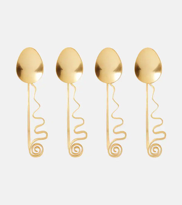  L'objet L'objet Spirale Set Of 4 Cocktail Spoons 