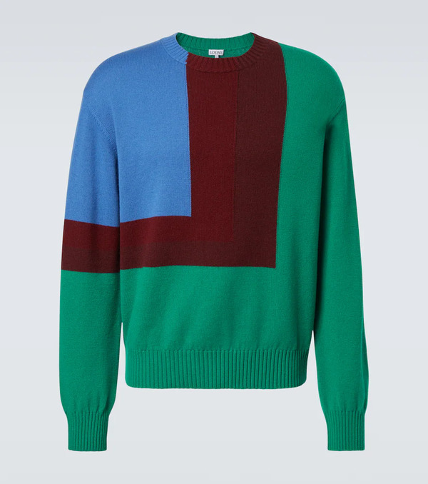  Loewe Loewe Albers Colorblocked Intarsia Wool Sweater 