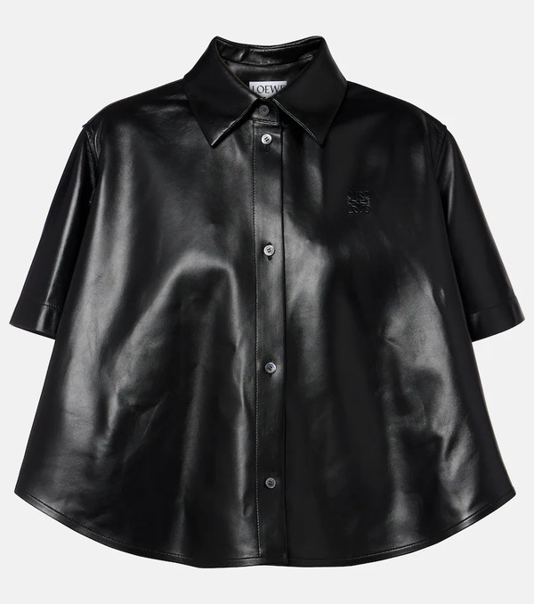  Loewe Loewe Anagram Leather Bowling Shirt 