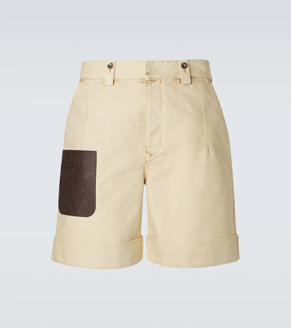  Loewe Loewe Anagram Leather-trimmed Cotton Shorts 