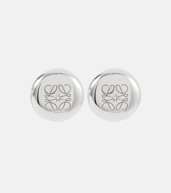  Loewe Loewe Anagram Pebble Sterling Silver Stud Earrings 
