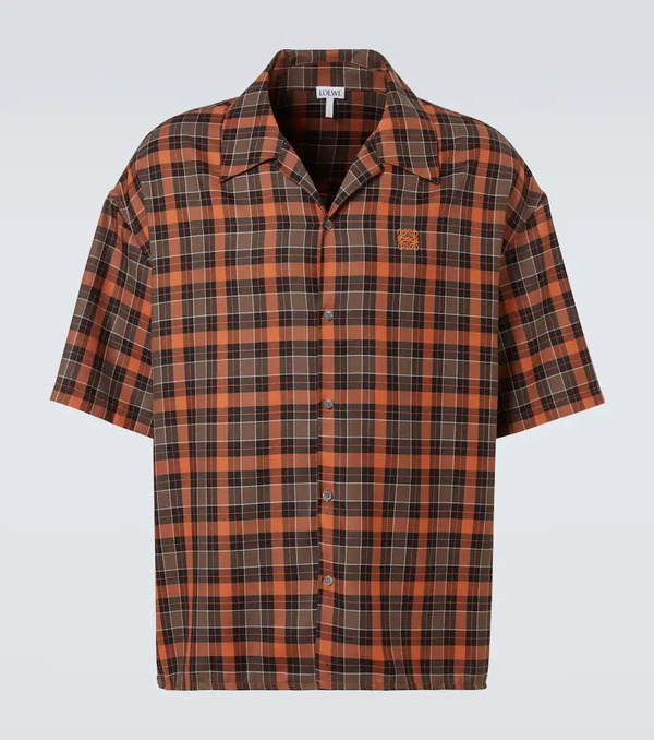  Loewe Loewe Anagram Plaid Bowling Shirt 