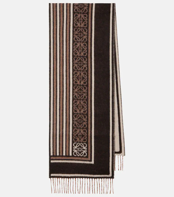  Loewe Loewe Anagram Wool And Cashmere Jacquard Scarf 