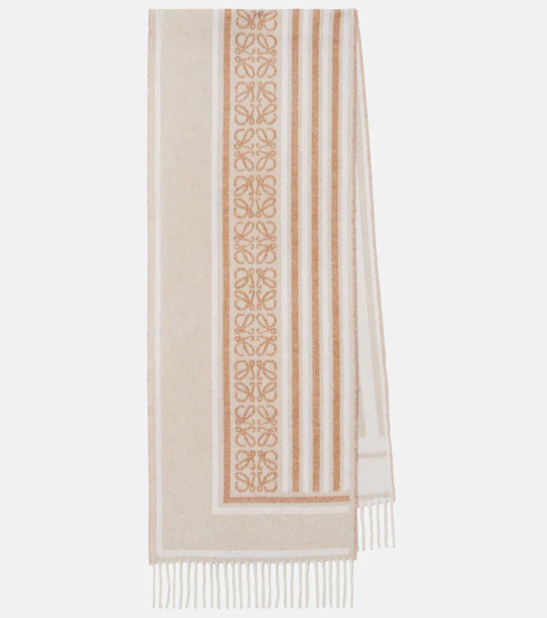  Loewe Loewe Anagram Wool And Cashmere Jacquard Scarf 