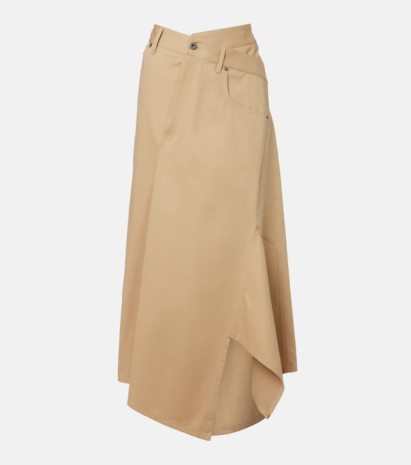  Loewe Loewe Asymmetric Cotton Midi Skirt 