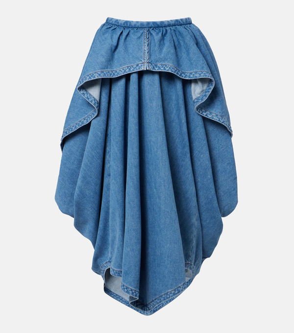  Loewe Loewe Asymmetrical Denim Midi Skirt 