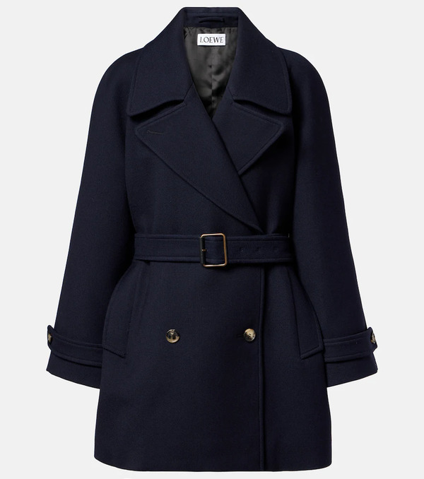  Loewe Loewe Belted Double-breasted Wool Coat 
