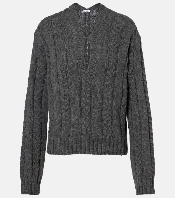 Loewe Loewe Cable-knit Wool Mouline Sweater 