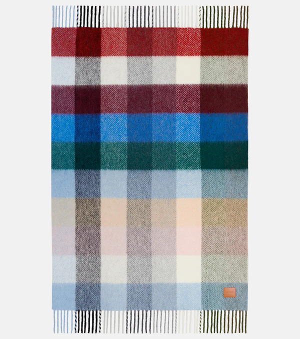  Loewe Loewe Checked Alpaca And Wool-blend Blanket 