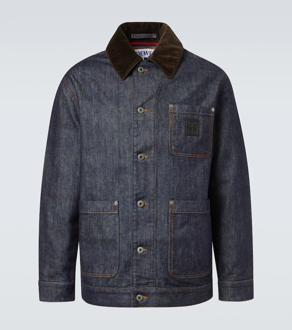  Loewe Loewe Corduroy-trimmed Denim Jacket 
