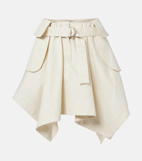  Loewe Loewe Cotton And Silk Gabardine Miniskirt 