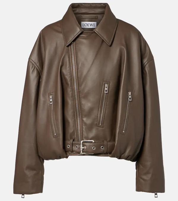  Loewe Loewe Cropped Leather Biker Jacket 