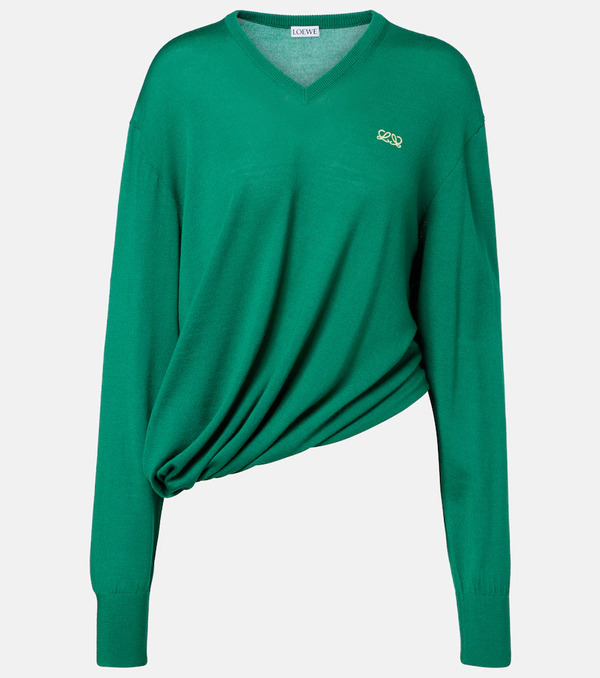  Loewe Loewe Double L Asymmetric Wool Sweater 