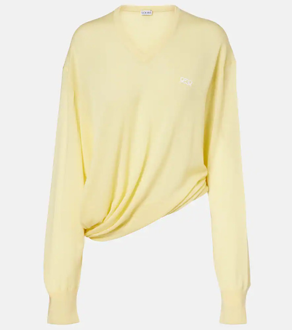  Loewe Loewe Double L Asymmetric Wool Sweater 