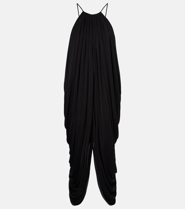  Loewe Loewe Draped Open-back Silk Midi Dress 