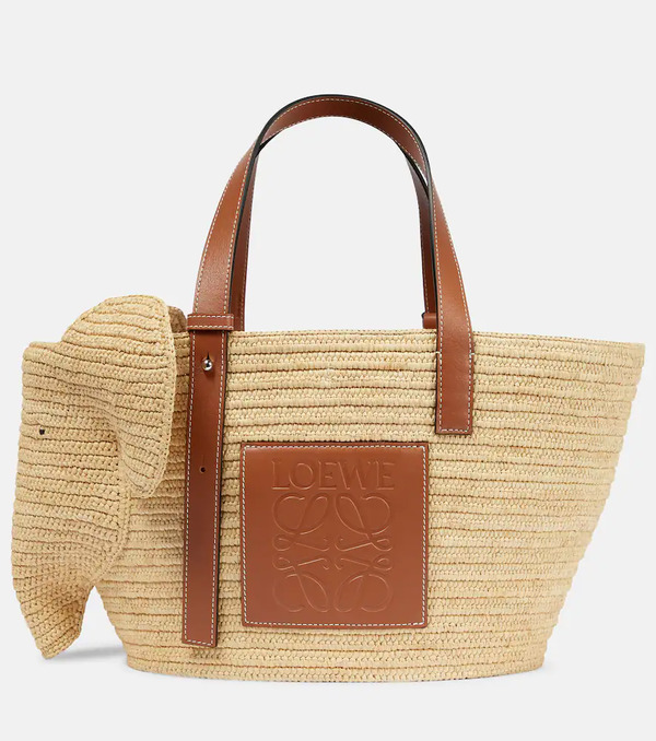  Loewe Loewe Elephant Basket Raffia Tote Bag 